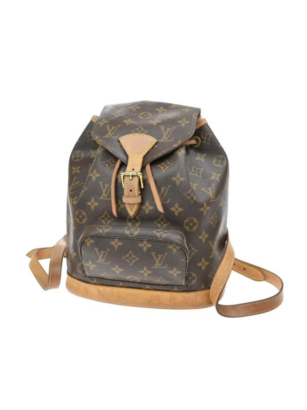 LOUIS VUITTON Montsouris MM Backpack Bag Monogram Leather Brown